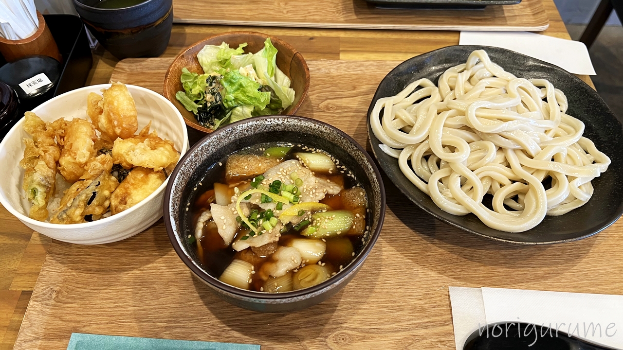 武蔵野うどん 松(与野本町)のランチメニューBセットの肉汁うどんが超美味しい！天丼もサラダもあって大満足！【レビュー･口コミ･感想･さいたま与野本町】