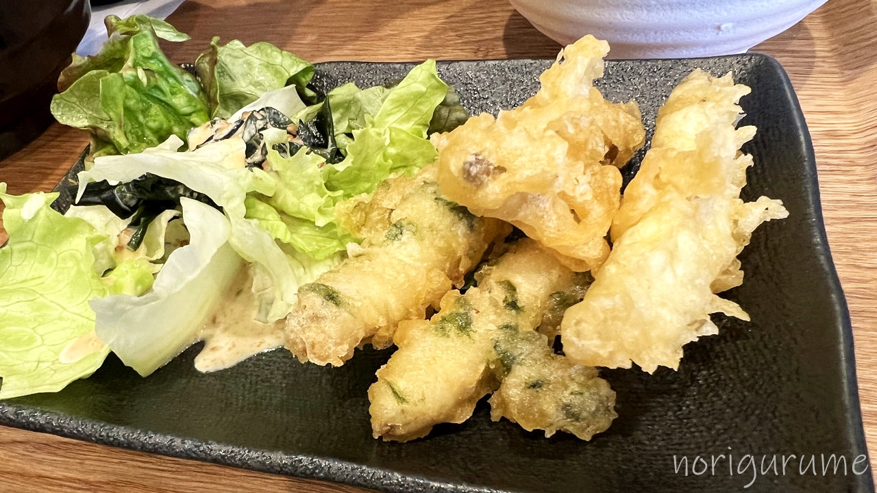 武蔵野うどん 松(与野本町)のランチメニューAセットのかけうどん・豚丼セットも天ぷら付きで美味しい！【レビュー･口コミ･感想･さいたま与野本町】